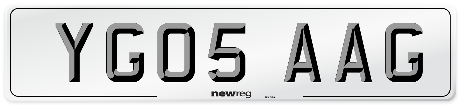 YG05 AAG Number Plate from New Reg